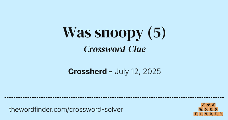 Was snoopy crossword clue image