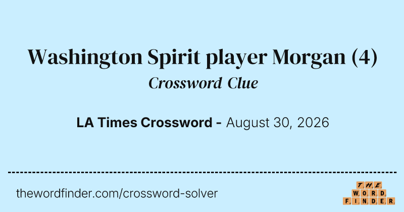 Washington Spirit player Morgan crossword clue image