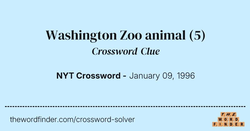 Washington Zoo animal crossword clue image