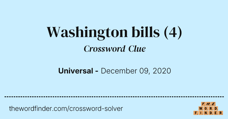 Washington bills crossword clue image