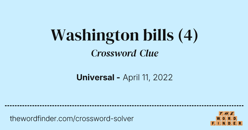 Washington bills crossword clue image