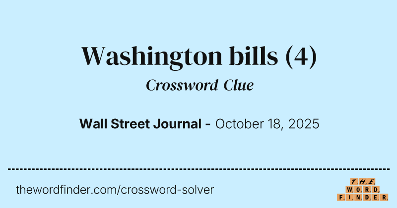 Washington bills crossword clue image