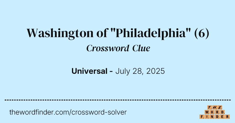 Washington of "Philadelphia" crossword clue image