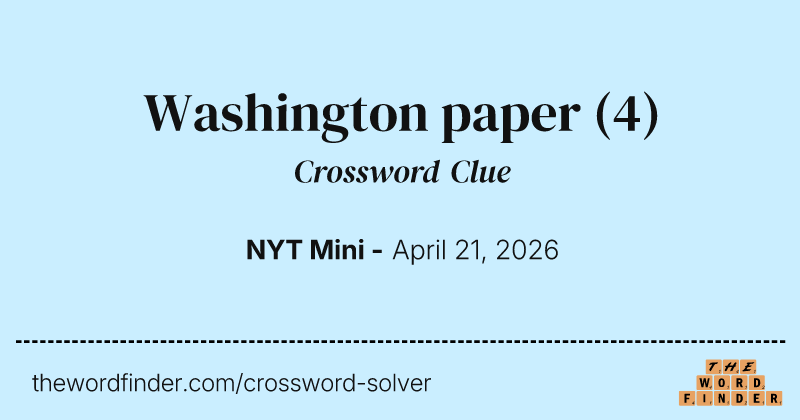 Washington paper crossword clue image