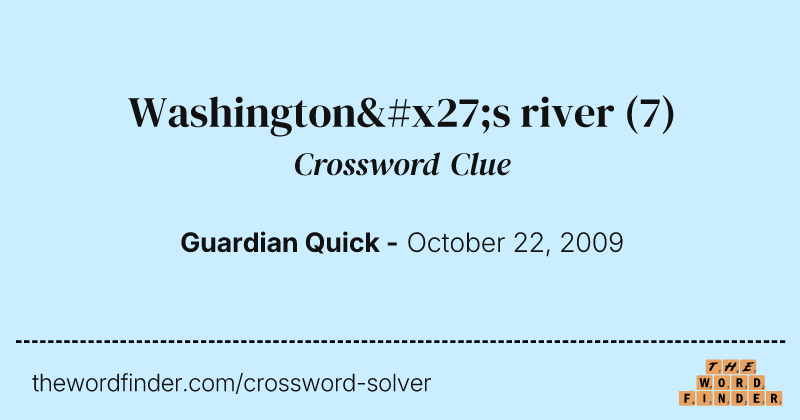 Washington's river crossword clue image