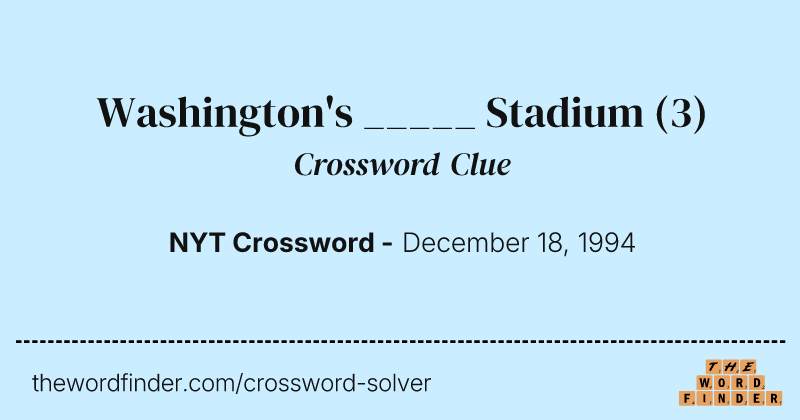 Washington's _____ Stadium crossword clue image