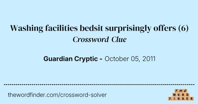 Washing facilities bedsit surprisingly offers crossword clue image