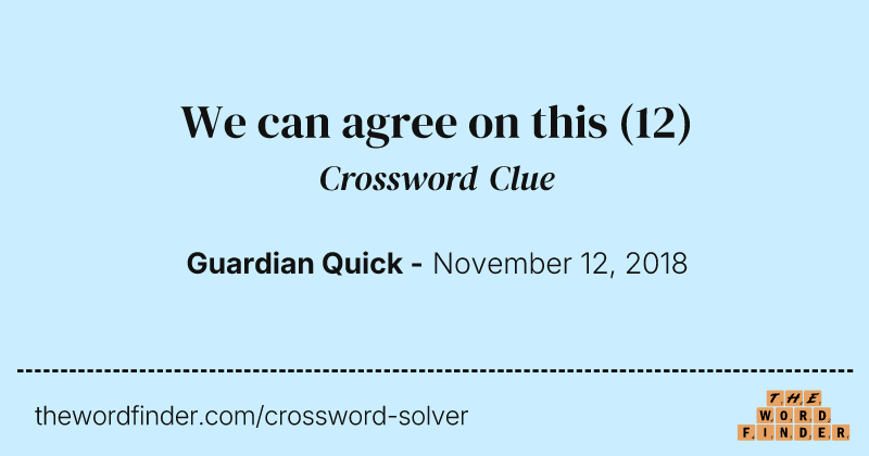 We can agree on this crossword clue image