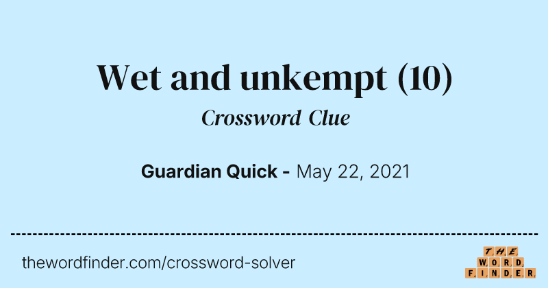 Wet and unkempt crossword clue image