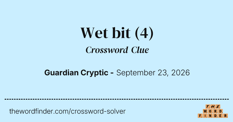 Wet bit crossword clue image