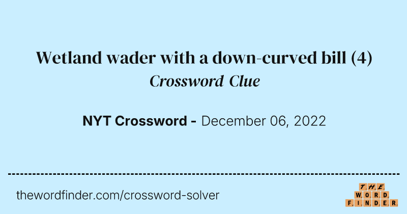 Wetland wader with a down-curved bill crossword clue image