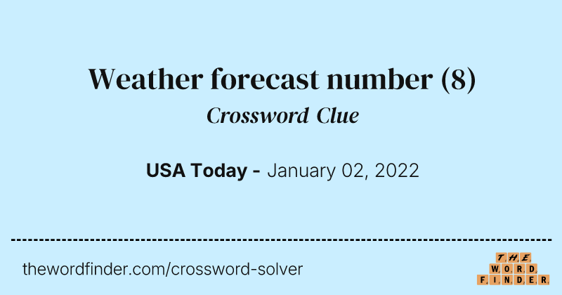 Weather forecast number crossword clue image