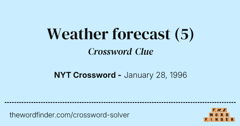 Weather forecast crossword clue image
