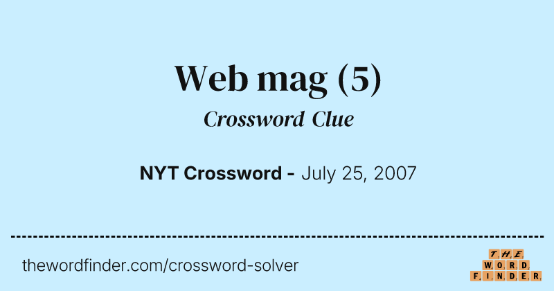 Web mag crossword clue image