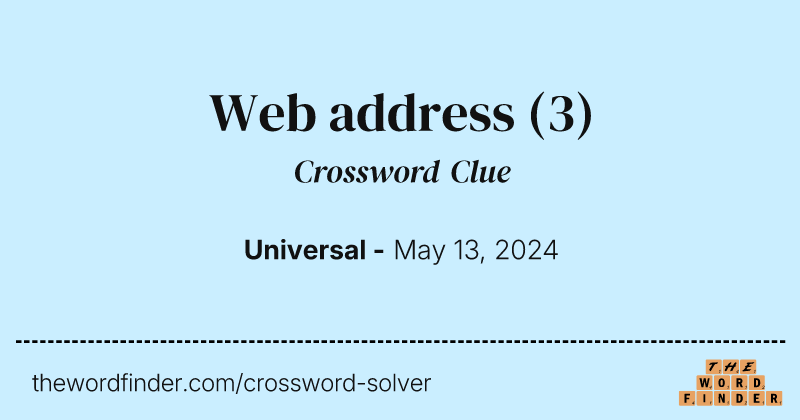 Web address crossword clue image
