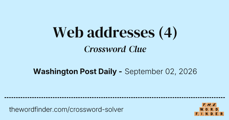 Web addresses crossword clue image