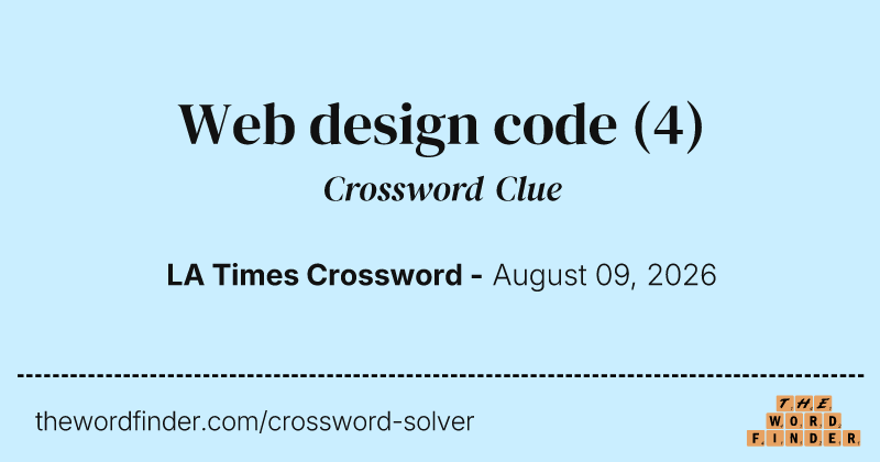 Web design code crossword clue image