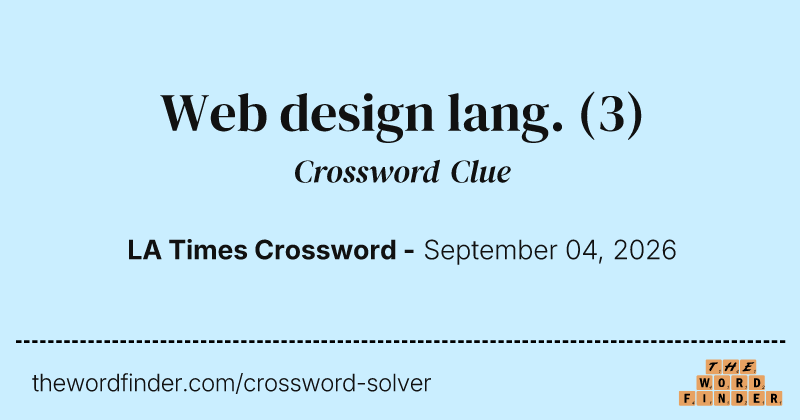 Web design lang. crossword clue image