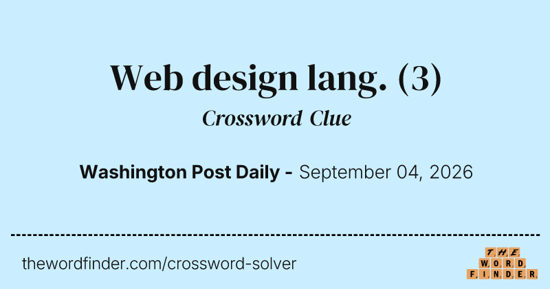 Web design lang. crossword clue image