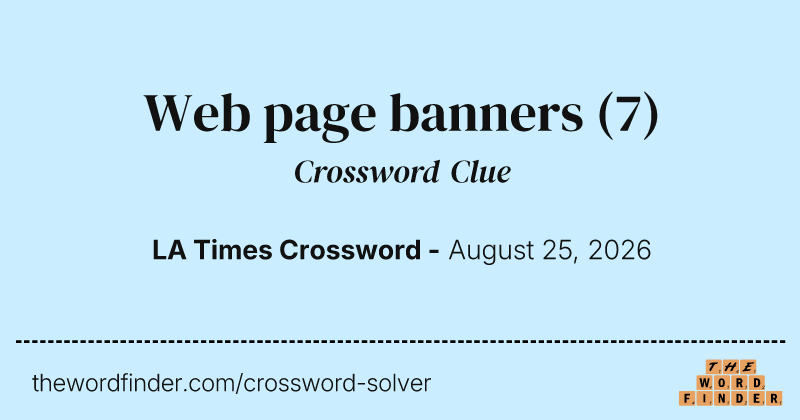 Web page banners crossword clue image