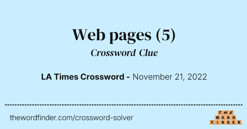 Web pages crossword clue image