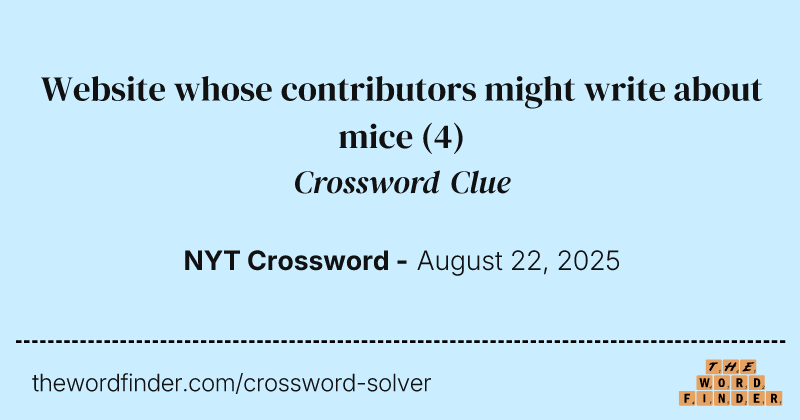 Website whose contributors might write about mice crossword clue image