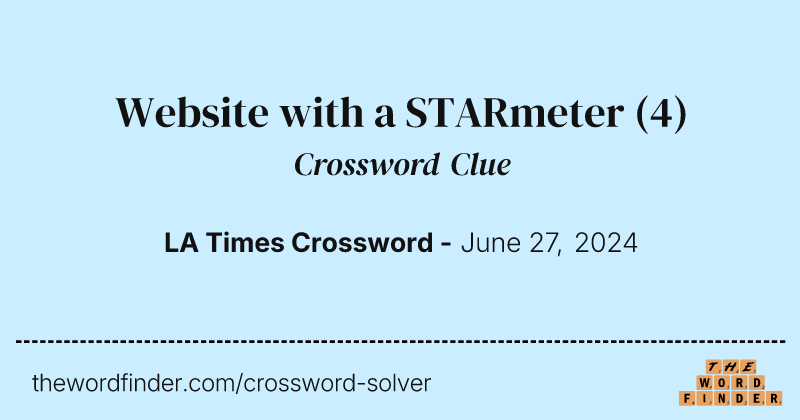 Website with a STARmeter crossword clue image