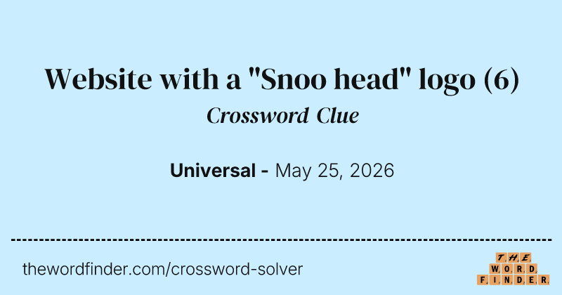 Website with a "Snoo head" logo crossword clue image