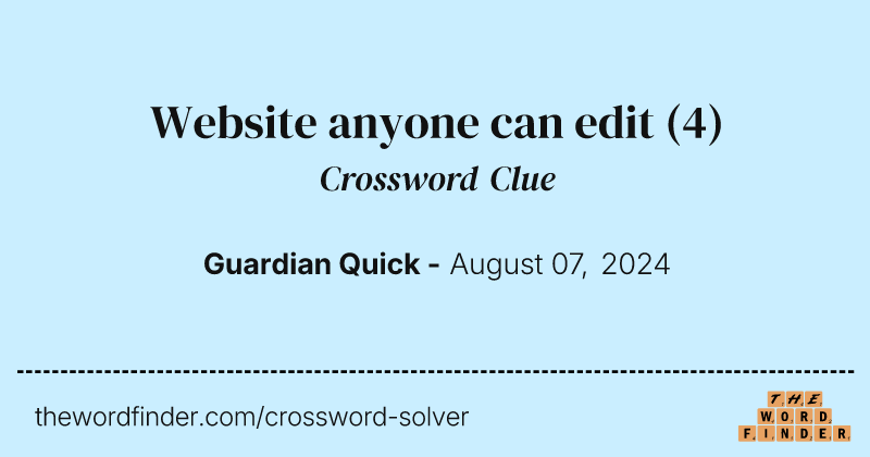 Website anyone can edit crossword clue image