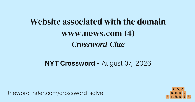 Website associated with the domain www.news.com crossword clue image