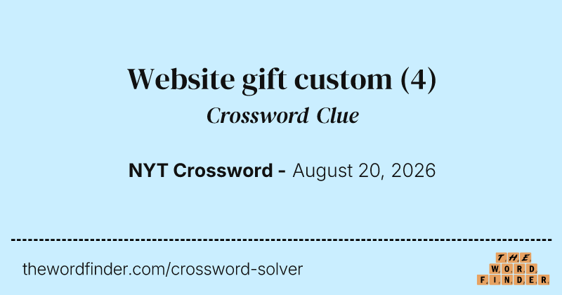 Website gift custom crossword clue image