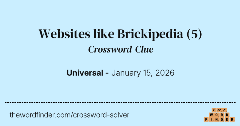 Websites like Brickipedia crossword clue image