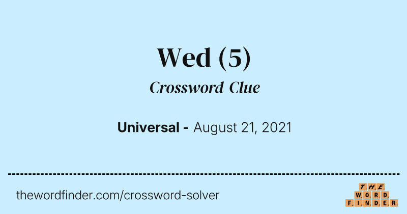 Wed crossword clue image
