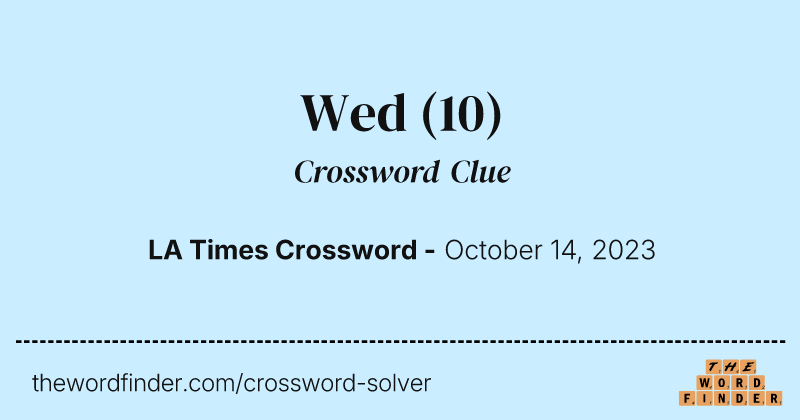 Wed crossword clue image