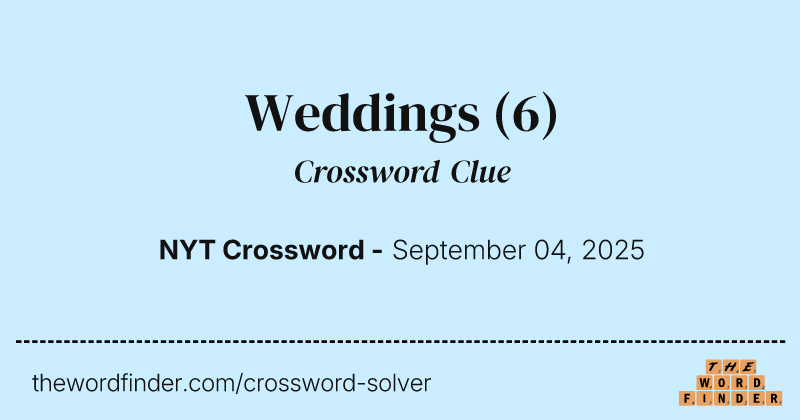 Weddings crossword clue image