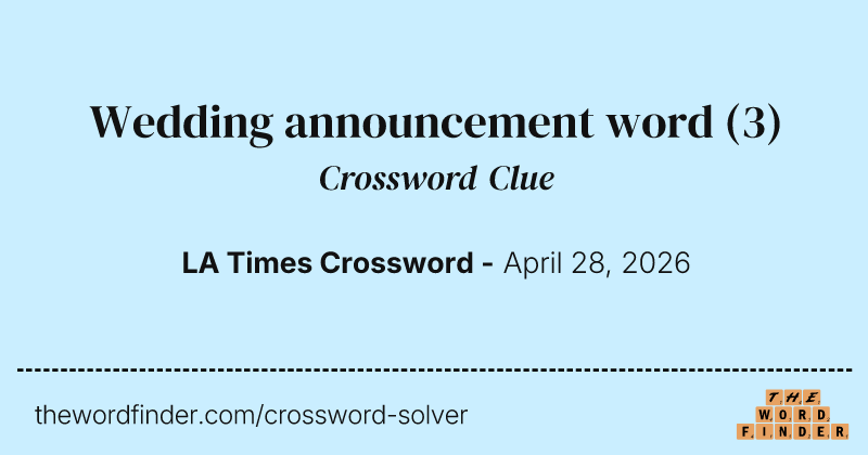 Wedding announcement word crossword clue image