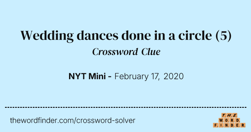 Wedding dances done in a circle crossword clue image