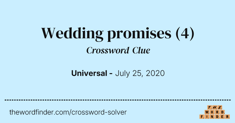 Wedding promises crossword clue image