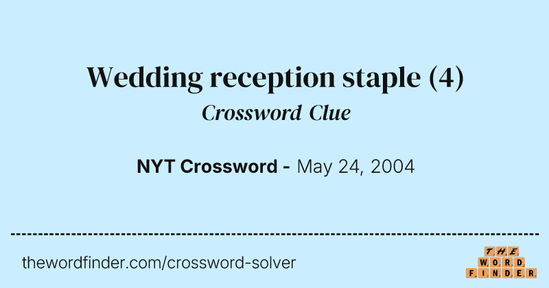 Wedding reception staple crossword clue image
