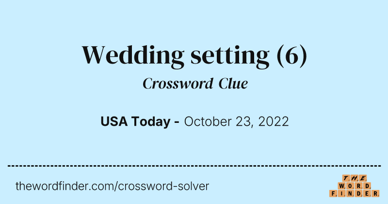 Wedding setting crossword clue image