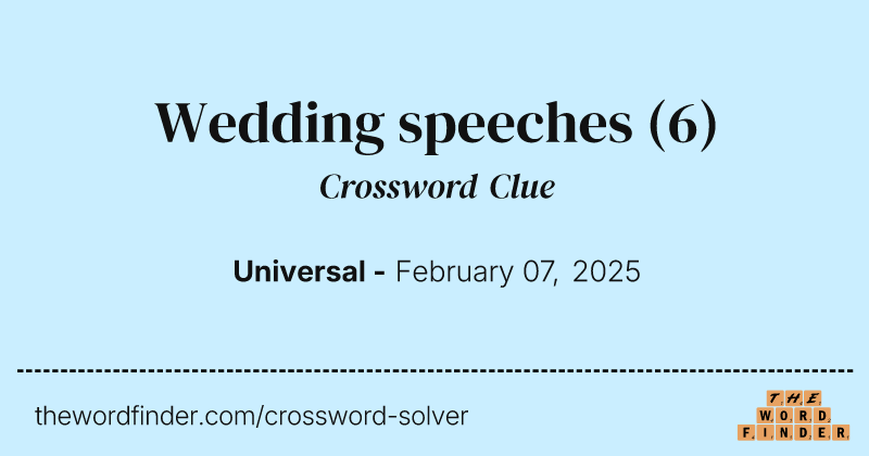 Wedding speeches crossword clue image