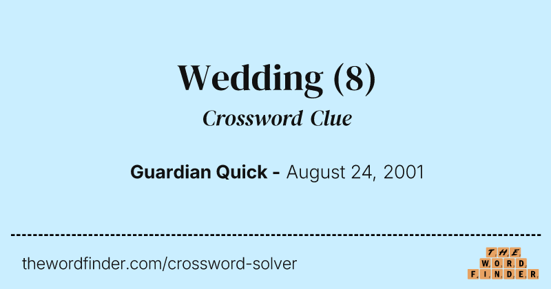 Wedding crossword clue image