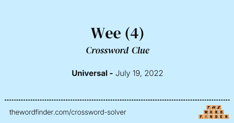 Wee crossword clue image