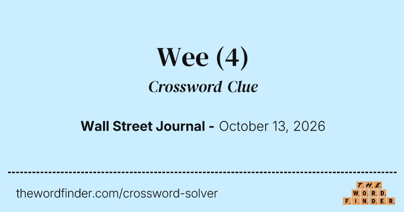 Wee crossword clue image
