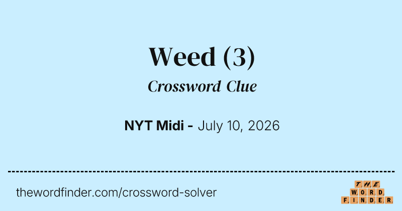 Weed crossword clue image