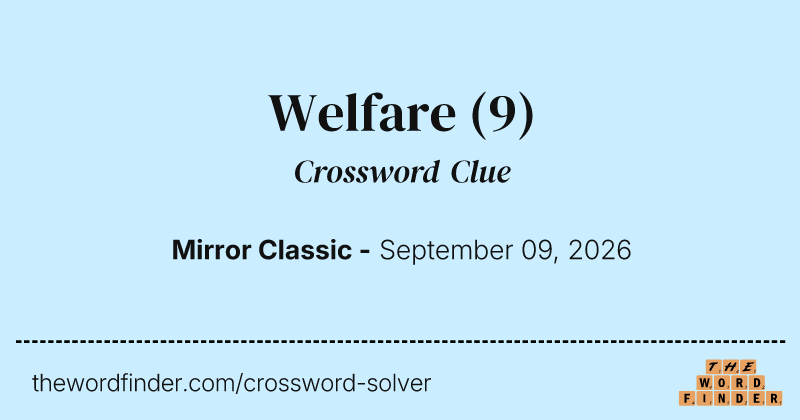 Welfare crossword clue image