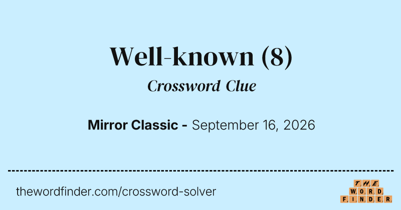 Well-known crossword clue image