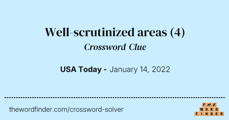 Well-scrutinized areas crossword clue image