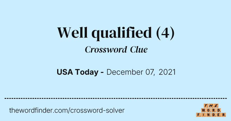Well qualified crossword clue image