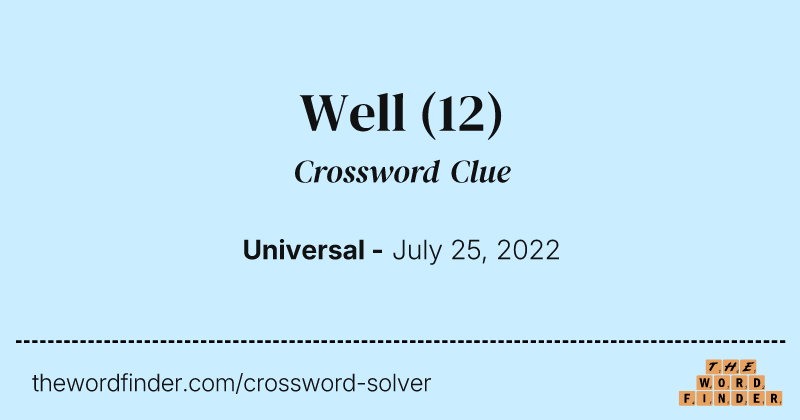 Well crossword clue image